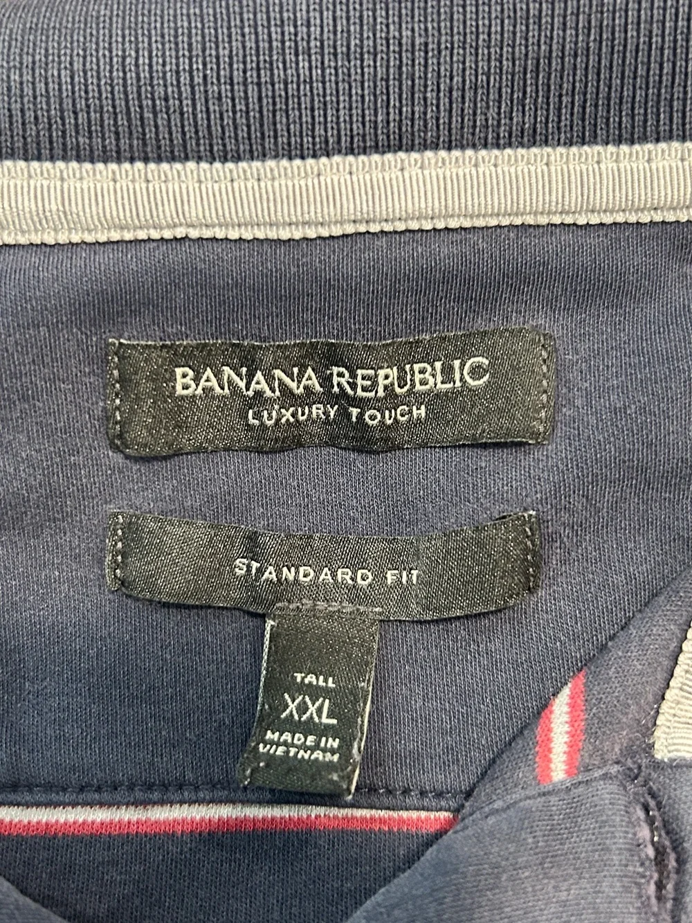 Banana Republic Luxury Touch Men’s Tall XXL Striped Polo Standard Fit